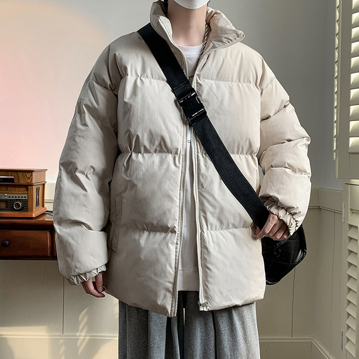 Unisex Oversize Steppjacke mit hohem Stehkragen und Thermofutter Drune