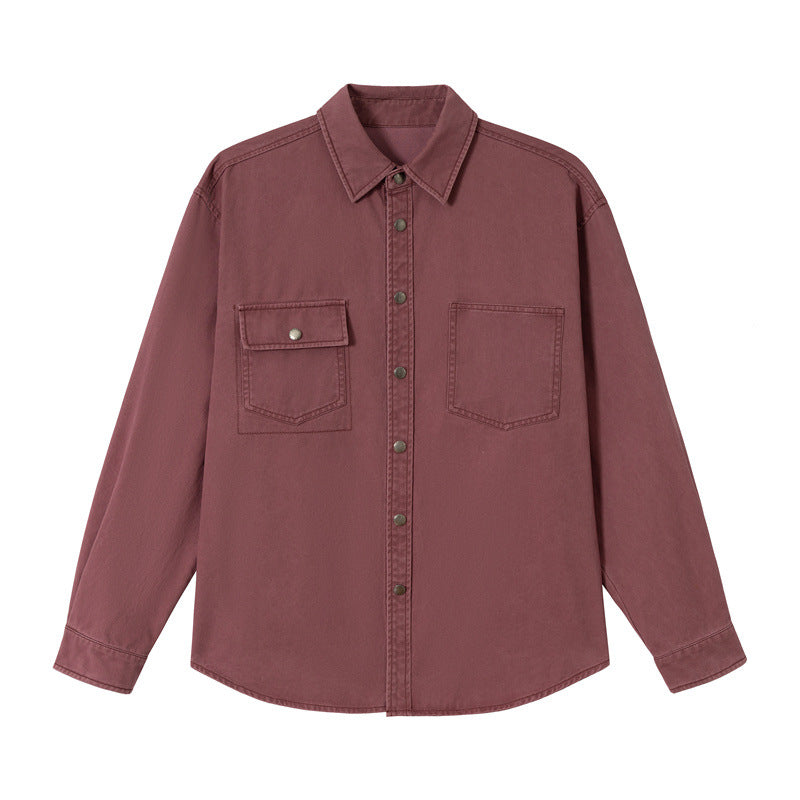 Damen Relaxed-Hemdenjacke aus Baumwoll-Twill mit asymmetrischer Brusttasche Drune