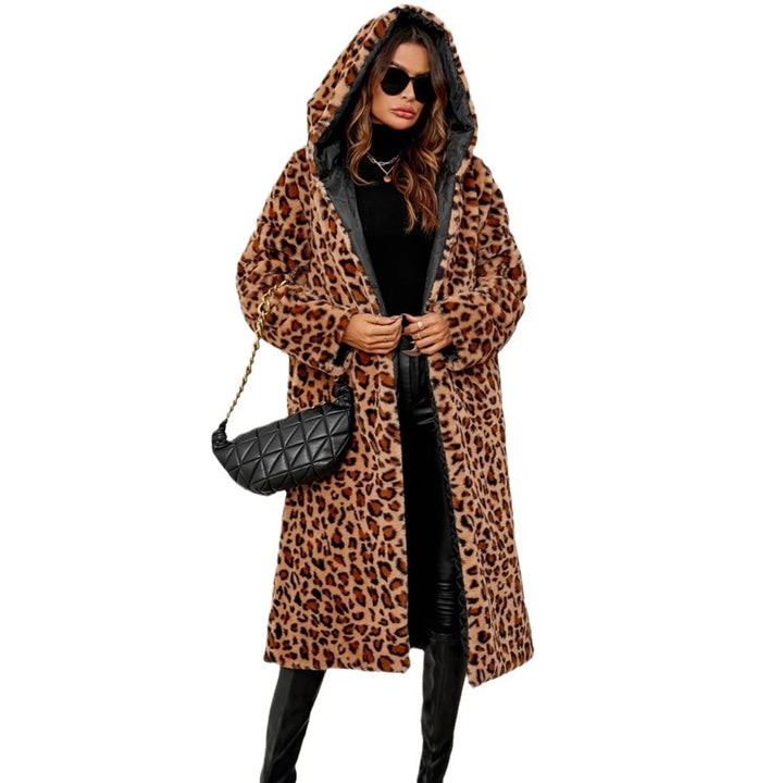 Damen Übergroße Kuscheljacke mit Leopardenmuster Drune