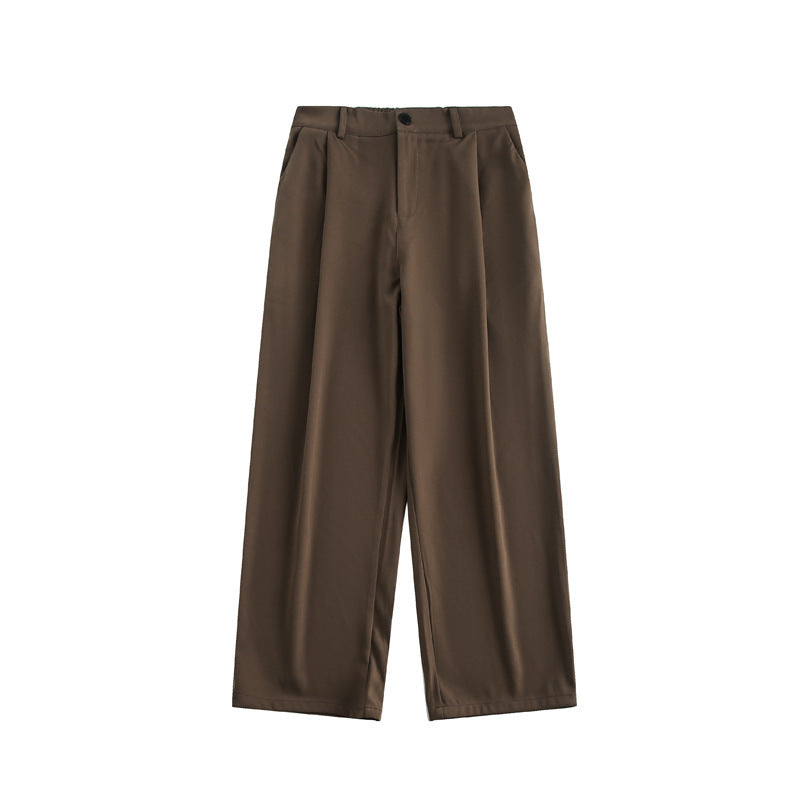 Damen Weite hochtaillierte Stoffhose mit Bundfalte und weitem Bein Drune