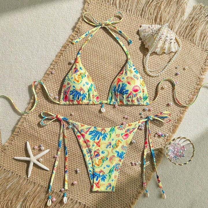 Damen Triangel-Bikini mit Muschel-Details Drune
