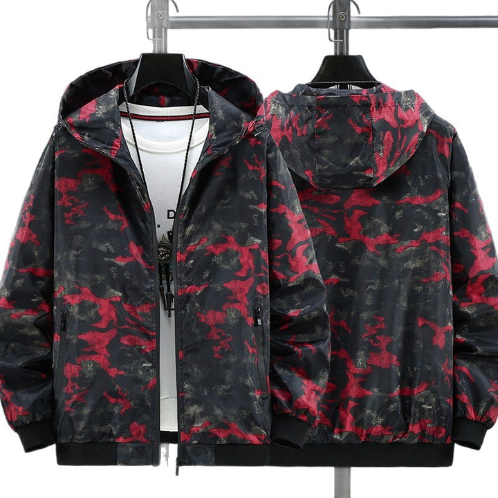 Herren Modische Kapuzenjacke mit Camouflage-Muster Drune