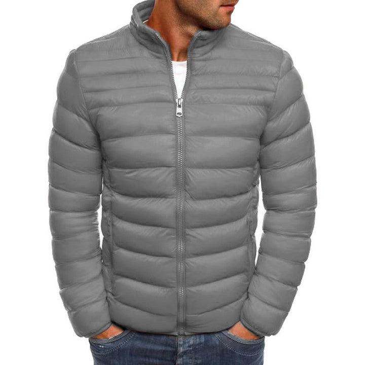 Herren modische Steppjacke mit hohem Kragen und seitlichen Reißverschlusstaschen Drune