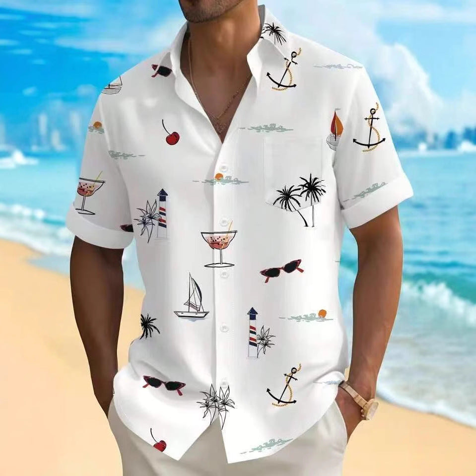 Herren Freizeithemd mit maritimen Motiven Drune