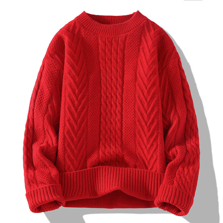 Herren Grobstrickpullover mit Zopfmuster und lässigem Schnitt Drune