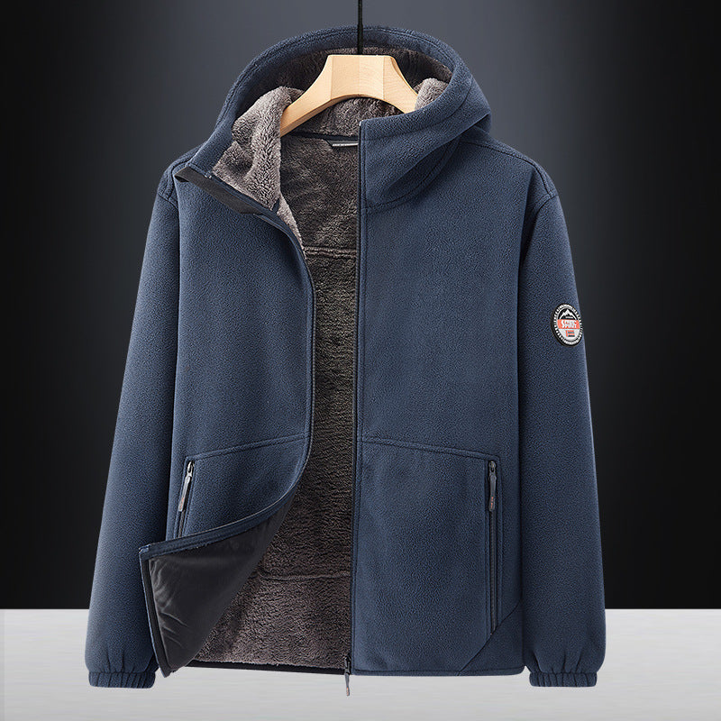 Herren Fleecejacke mit Kapuze Drune