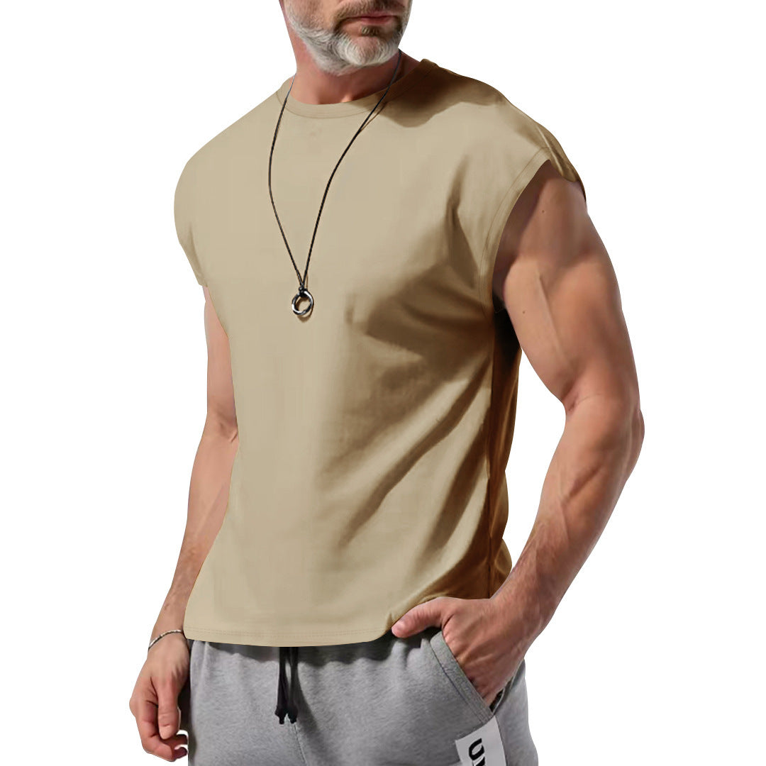 Herren schickes ärmelloses T-Shirt aus atmungsaktivem Baumwollmix Drune