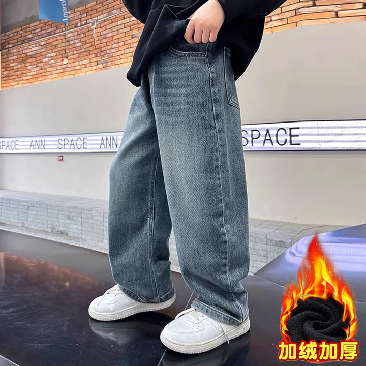 Unisex lockere Denim-Jeans mit weitem Schnitt Drune