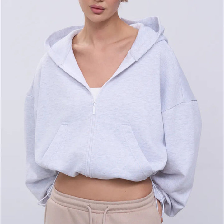 Damen Modischer cropped Zip-Hoodie Drune