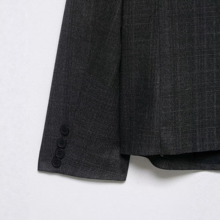 Damen Moderner schlanker Blazer mit asymmetrischer Knopfleiste und Stehkragen Drune