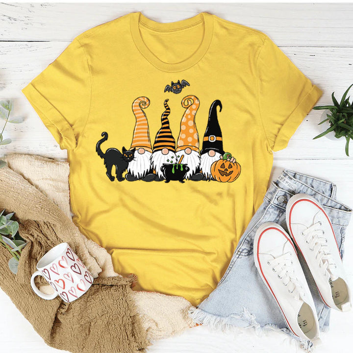 Damen Halloween-Themen Grafik T-Shirt mit verspieltem Wichtel-Design Drune