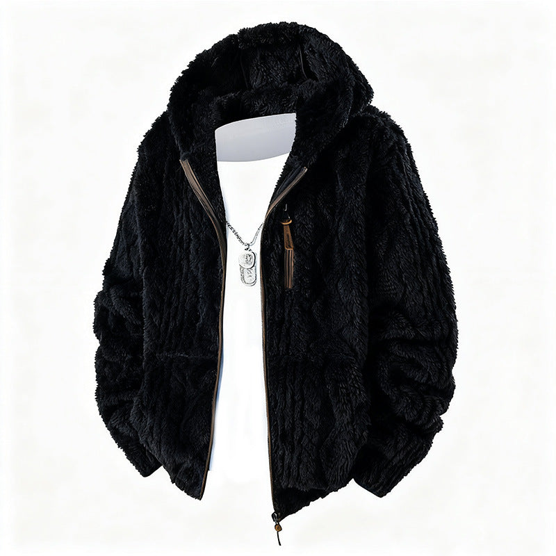 Herren Fleece Jacke mit Kapuze Drune