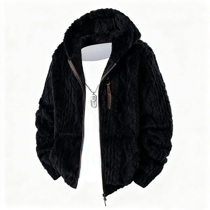 Herren Fleece Jacke mit Kapuze Drune