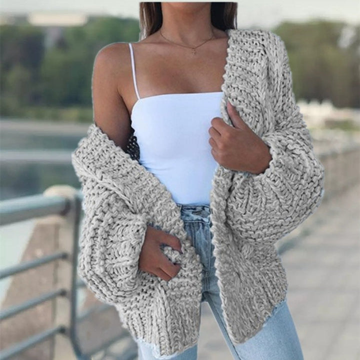 Damen Grobstrickjacke mit lässigem Schnitt und tiefen Taschen Drune