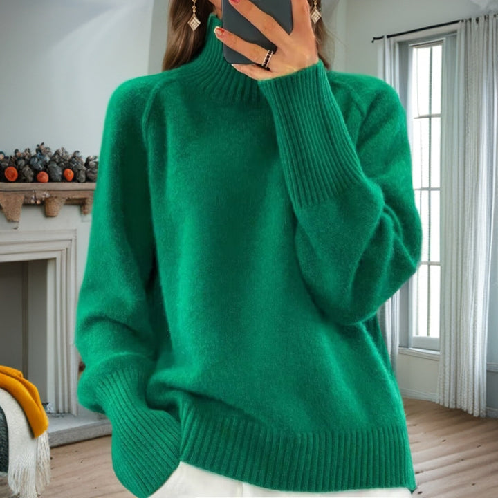 Damen nan kuscheliger Feinstrickpullover mit Rundhalsausschnitt, überschnittener Schulterpartie und gerippten Bündchen Drune