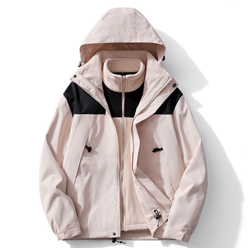 Herren zweilagige wasserdichte Outdoorjacke mit herausnehmbarer Fleece‑Innenjacke Drune