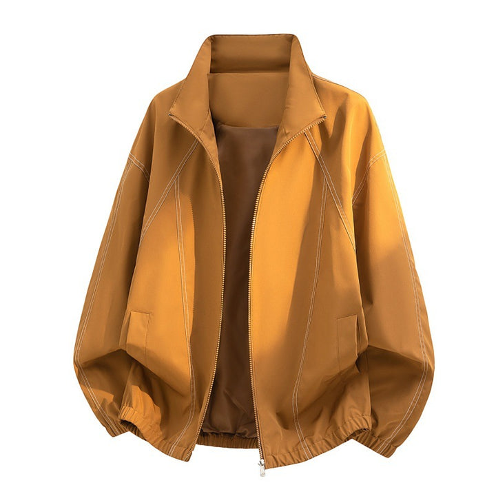 Herren oversized Leichtblouson mit Stehkragen, elastischem Saum und dekorativen Kontrastnähten Drune