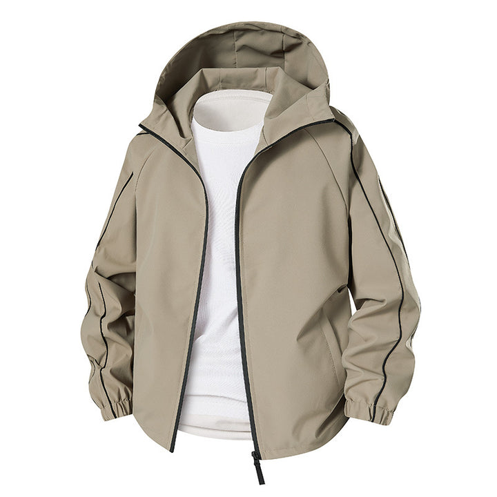 Herren Leichte Softshell-Outdoorjacke mit Kapuze, elastischen Bündchen und durchgehendem Reißverschluss Drune