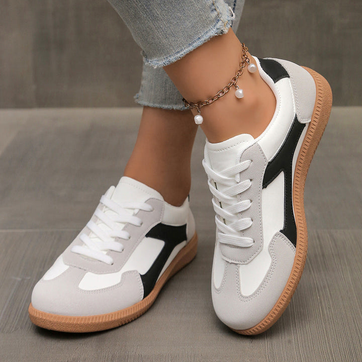 Damen sportliche Sneakers im Retro-Stil mit atmungsaktiver Oberflächenstruktur und rutschfester Sohle Drune