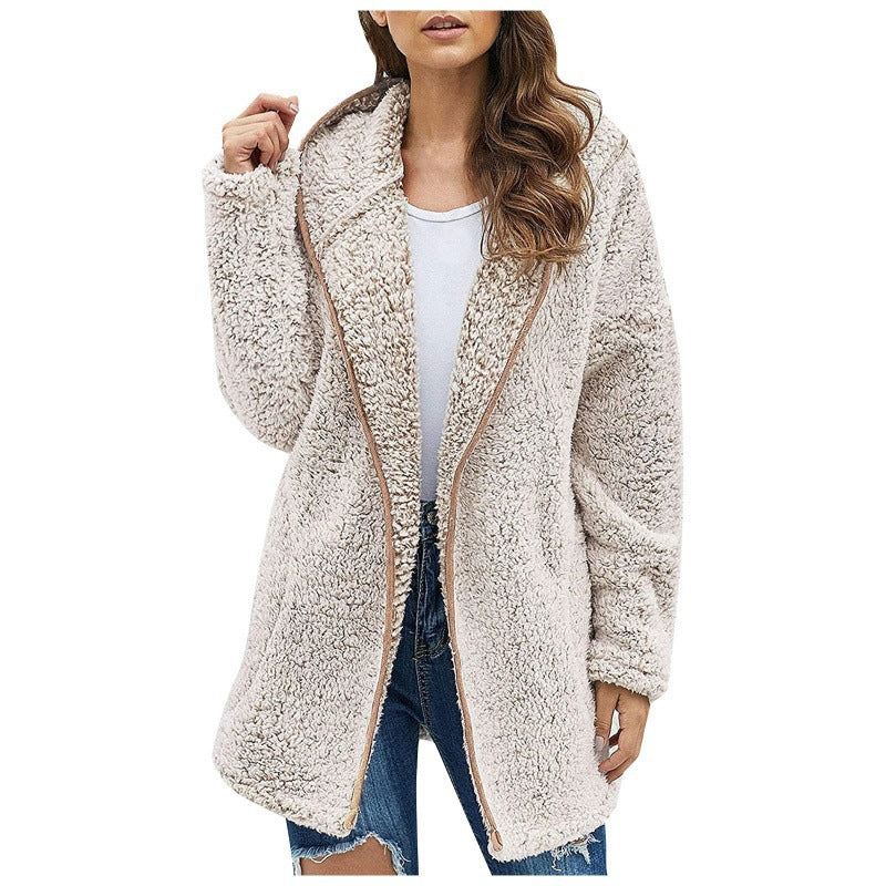 Damen kuschelige Fleecejacke mit weitem Schnitt und hochwertiger Verarbeitung Drune
