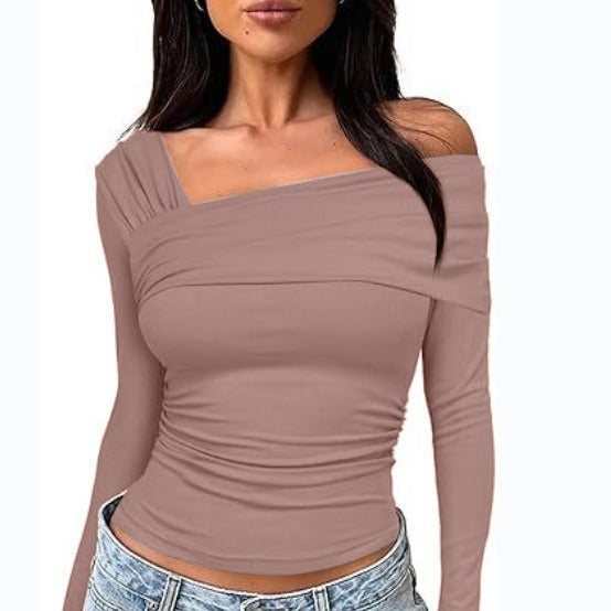Damen Off-Shoulder Langarmshirt Drune