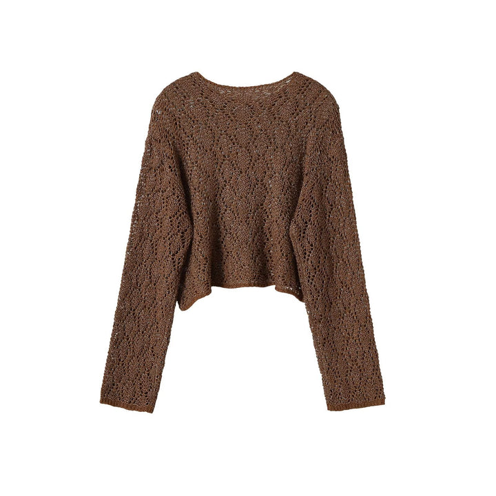 Damen Grobgestrickter Cropped-Pullover mit weitem Oversize-Schnitt Drune