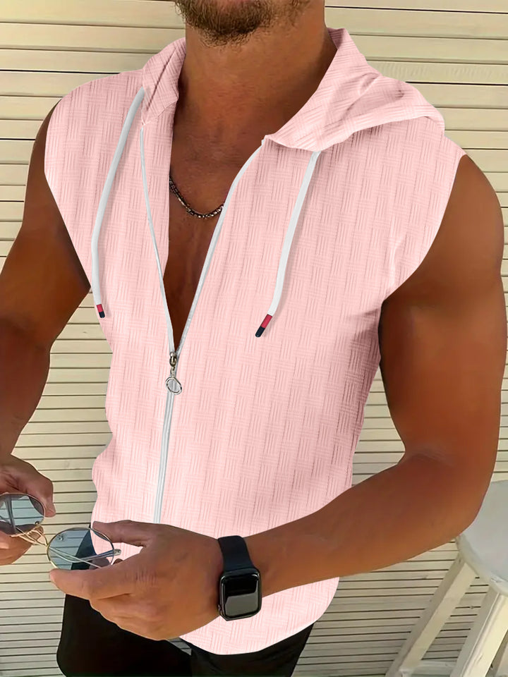 Herren Bequeme Ärmellose Zip-Up Hoodie Drune