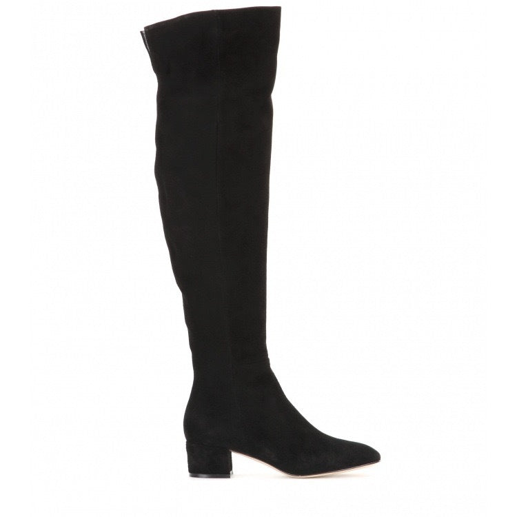Damen Über-das-Knie Wildleder Blockabsatz Stiefel Drune