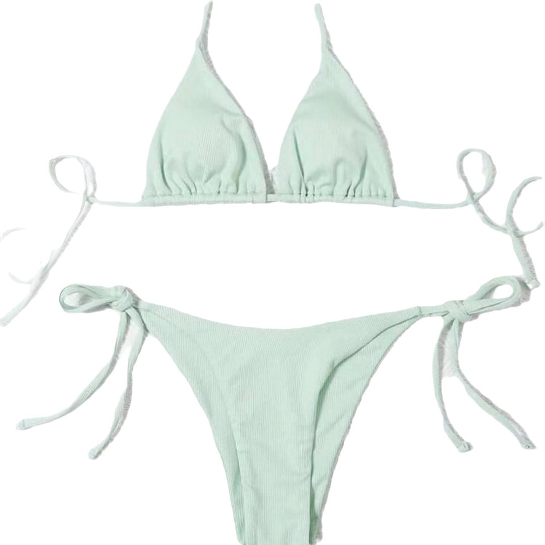 Damen Hochwertiges Ripp-Bikini-Set mit verstellbaren Trägern Drune