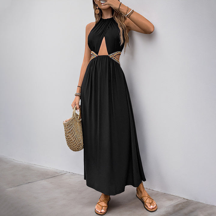 Damen Elegantes Maxikleid mit Raffungen und Cut-Out-Details Drune