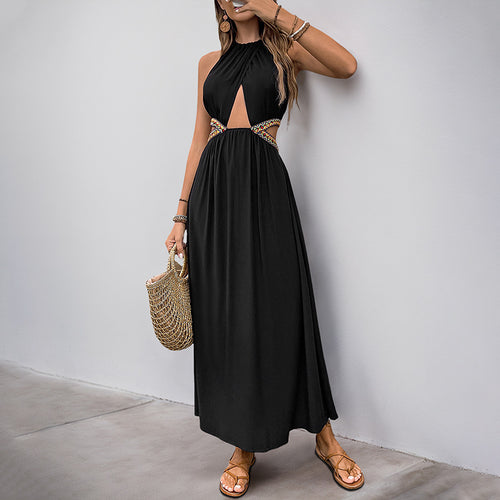 Damen Elegantes Maxikleid mit Raffungen und Cut-Out-Details Drune
