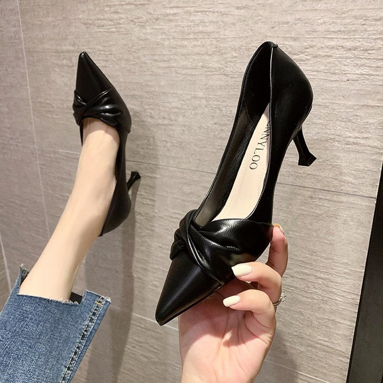 Damen elegante Pumps mit raffiniertem Knoten-Design und stilvollem Absatz Drune