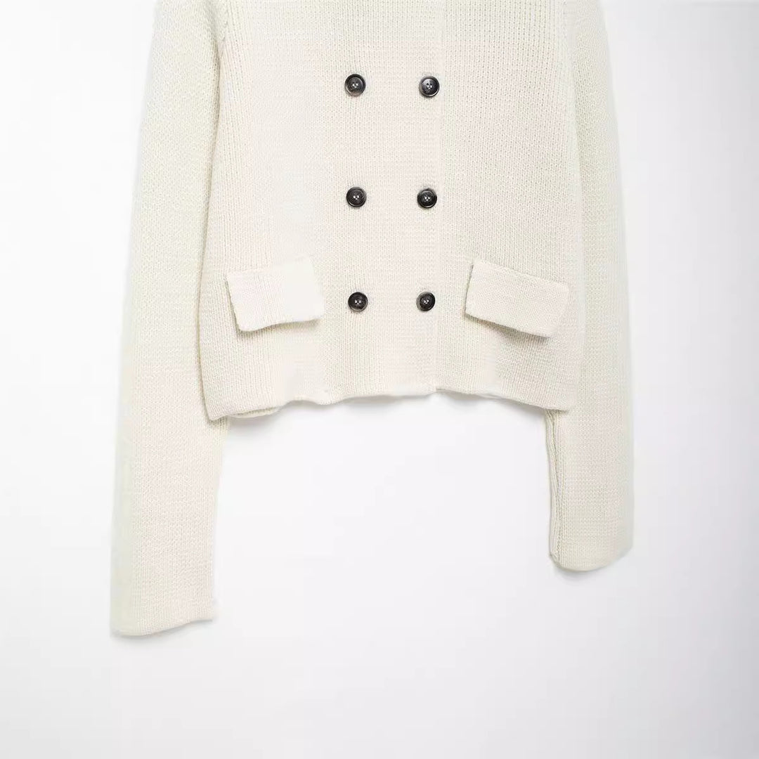 Damen Strickjacke mit doppelter Knopfreihe und praktischen Taschen Drune
