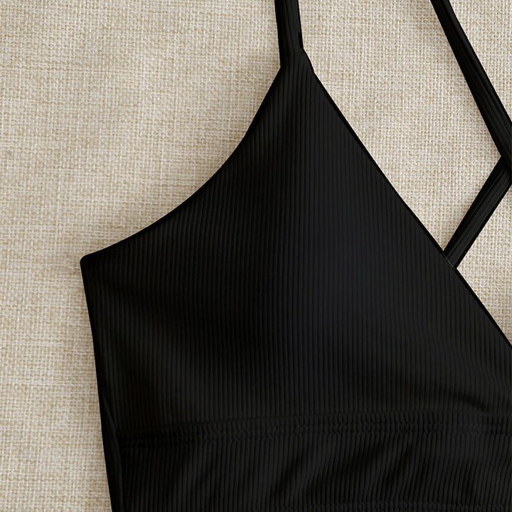 Damen Hochtaillierter Bikini mit verstellbaren Schnürdetails Drune