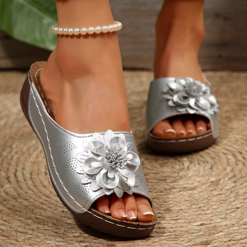 Damen modische Riemensandalen mit dekorativer Blumenapplikation Drune