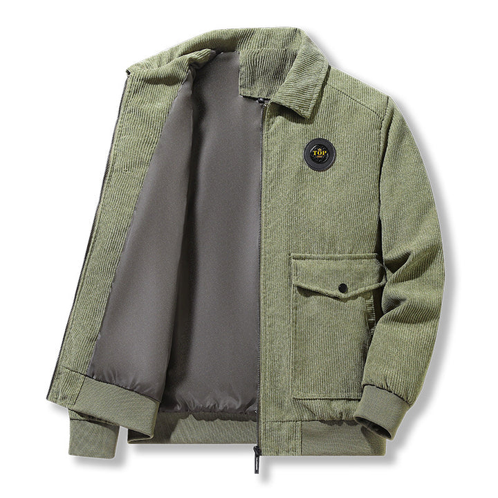 Herren modische Cordjacke mit praktischen Taschen Drune
