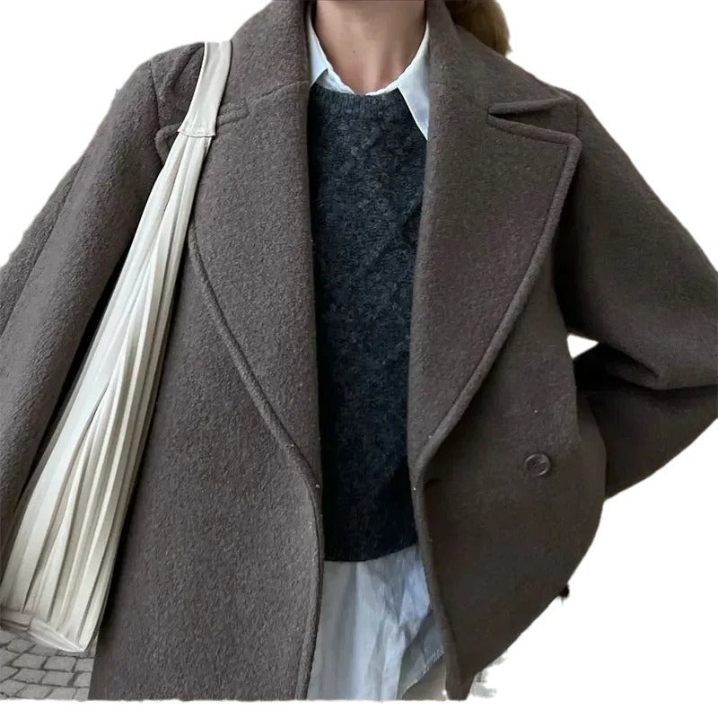 Damen Oversized Wollmantel Drune