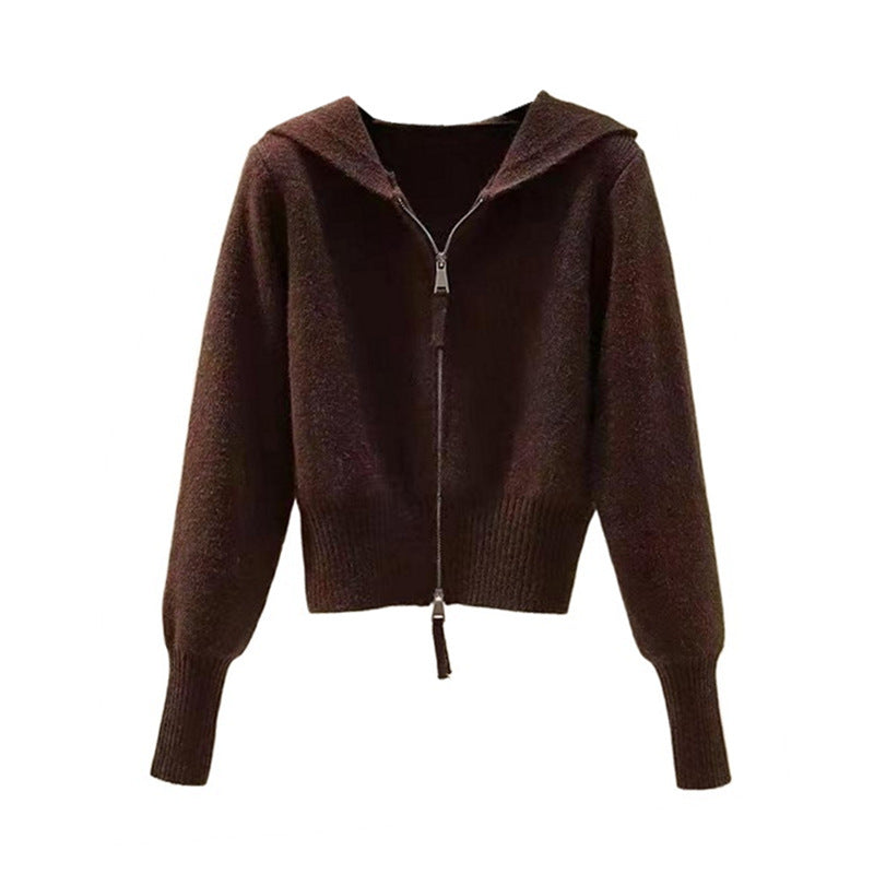 Damen Strickjacke mit hochwertigem Stoff und modischem Reißverschluss Drune