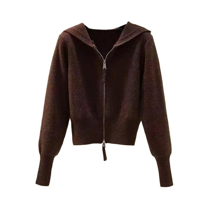 Damen Strickjacke mit hochwertigem Stoff und modischem Reißverschluss Drune