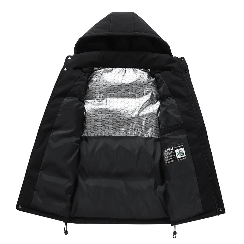 Herren Leichte Pufferweste mit abnehmbarer Kapuze, Thermoisolierung & Utility-Taschen Drune