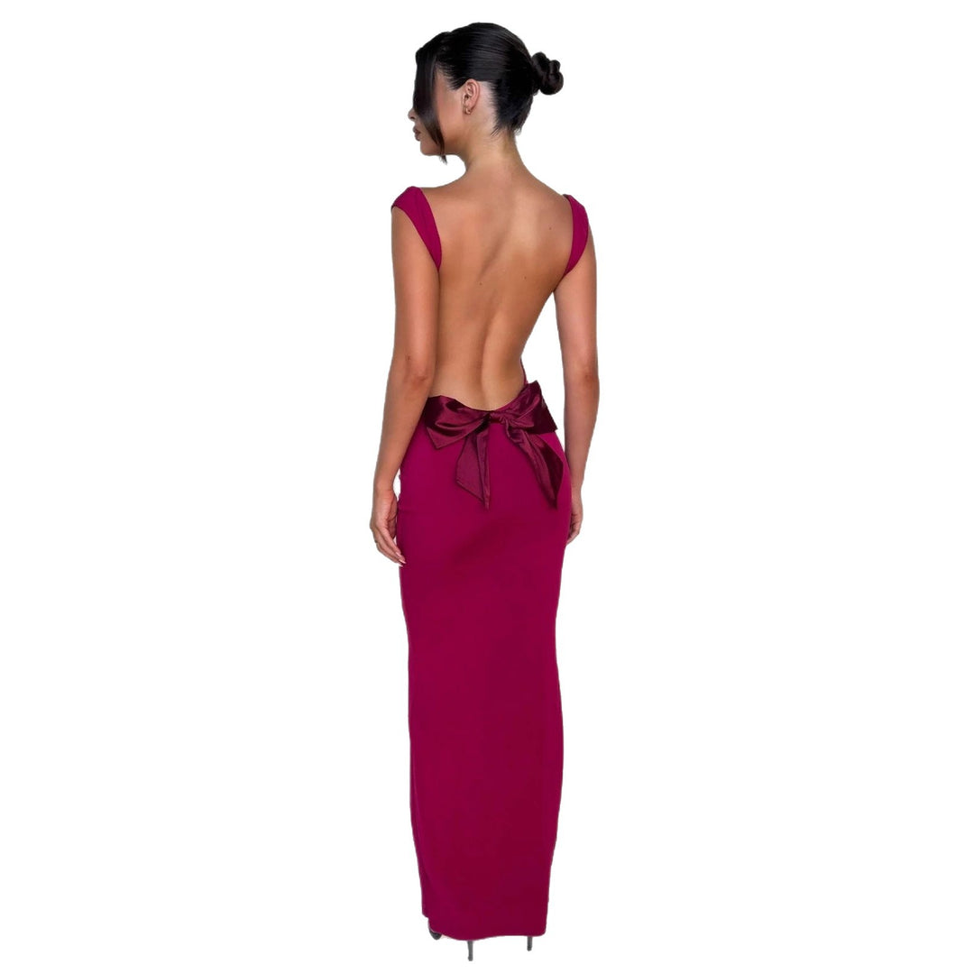 Damen nan körperbetontes Abendkleid mit quadratischem Ausschnitt und breiten Trägern Drune