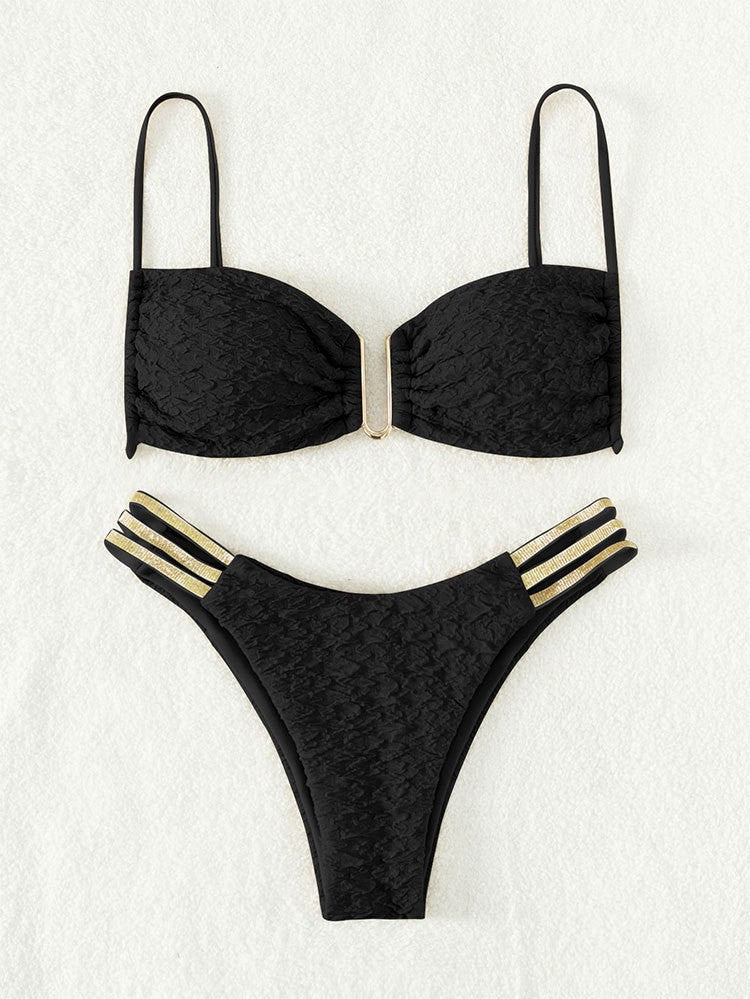 Damen Push-Up Bikini mit raffiniertem Schnürdetail Drune