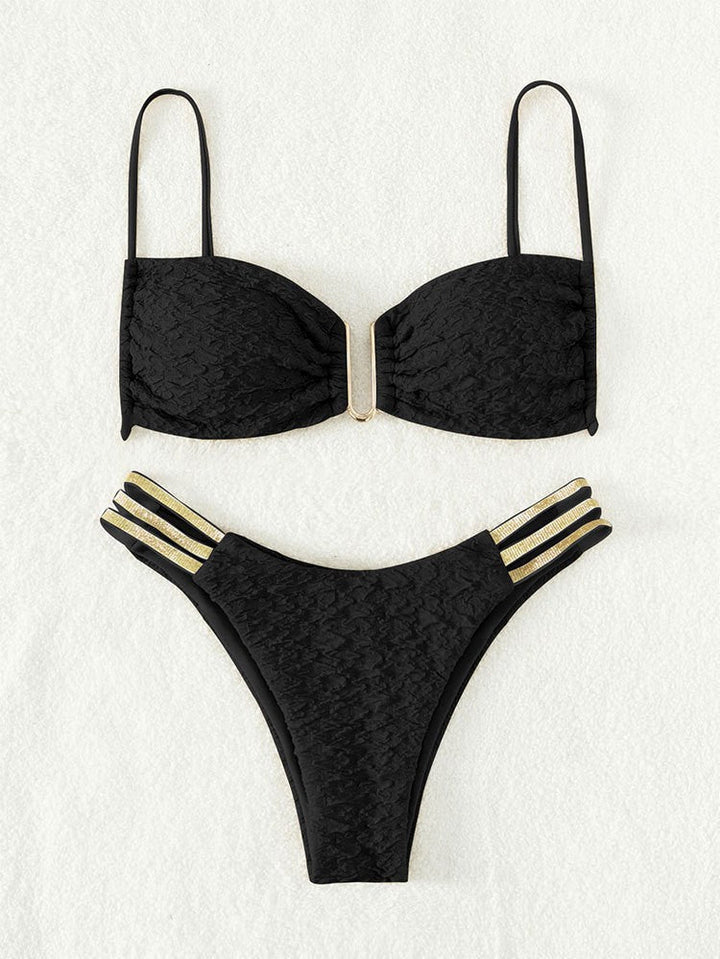 Damen Push-Up Bikini mit raffiniertem Schnürdetail Drune