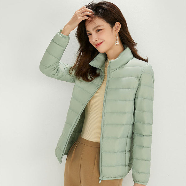 Damen Ultraleichte gesteppte Kapuzenjacke mit ultraflacher Thermowatte Drune