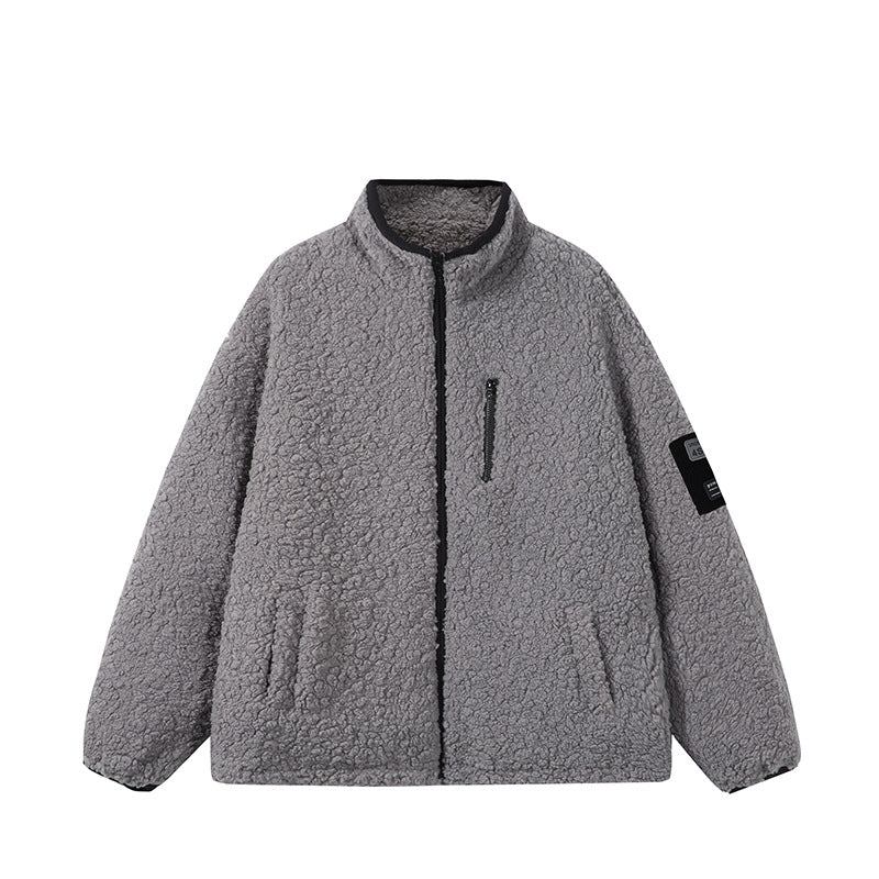 Unisex Teddy‑Fleece Jacke mit Stehkragen, hoher Wärme und kontrastierender Reißverschluss Drune