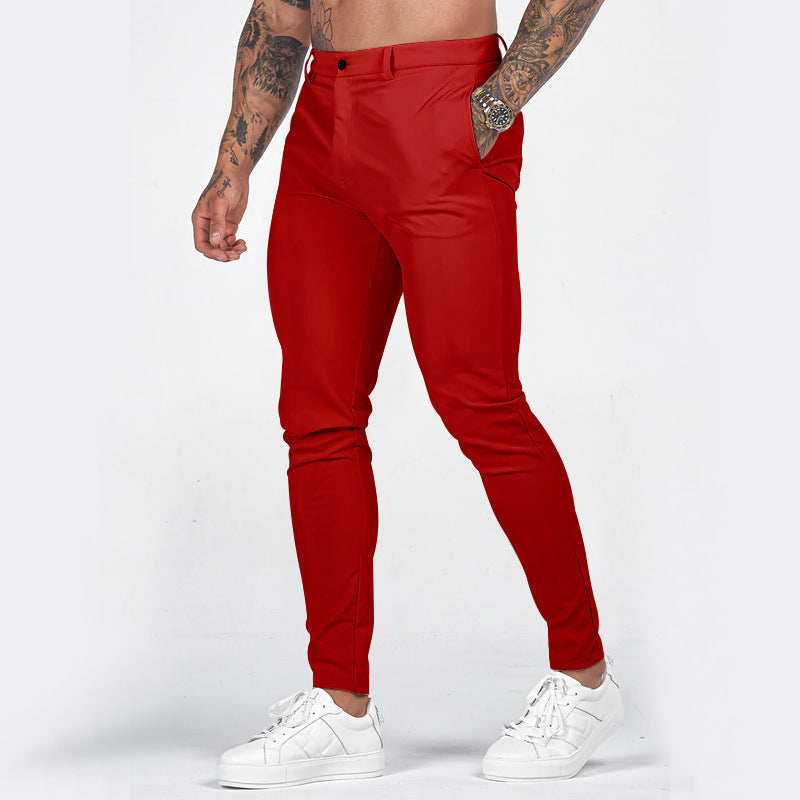 Herren elegante Slim-Fit Chinohose mit elastischem Bund und praktischen Taschen Drune