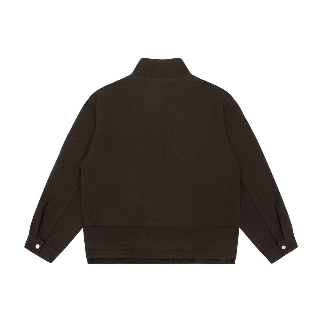 Herren Boxy-Wollmix-Zipblouson mit hohem Rippkragen und verdeckter Frontklappe Drune
