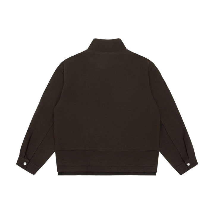 Herren Boxy-Wollmix-Zipblouson mit hohem Rippkragen und verdeckter Frontklappe Drune