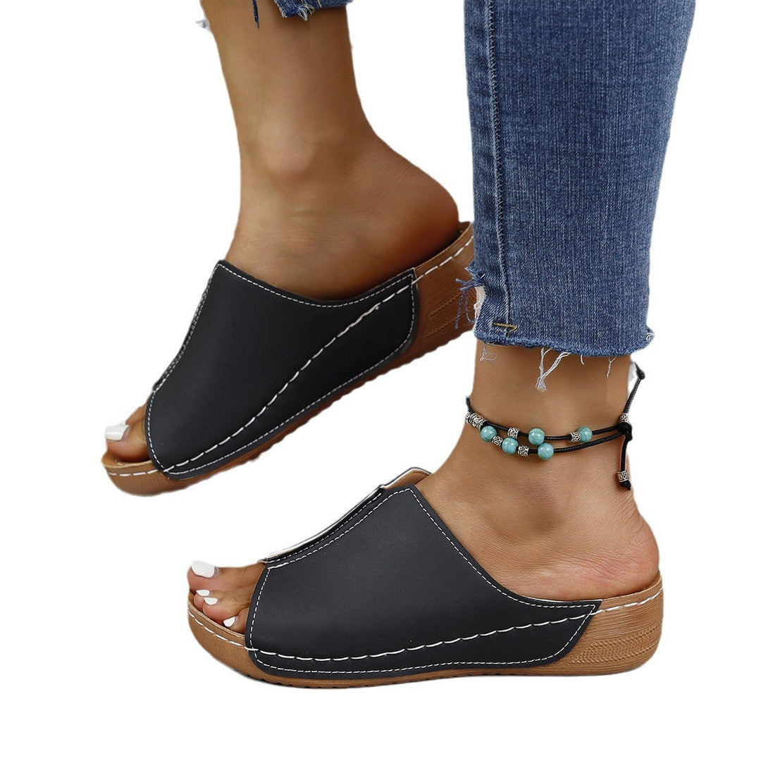 Damen Komfortable Pantoletten mit innovativem Riemendesign und atmungsaktiver Sohle Drune