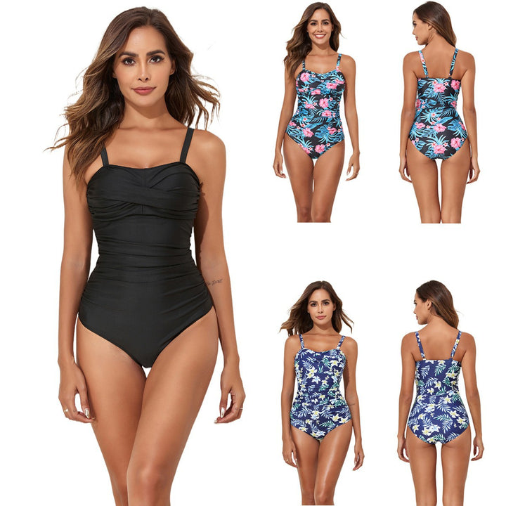 Damen Eleganter Einteiler mit Raffung und floralem Design Drune